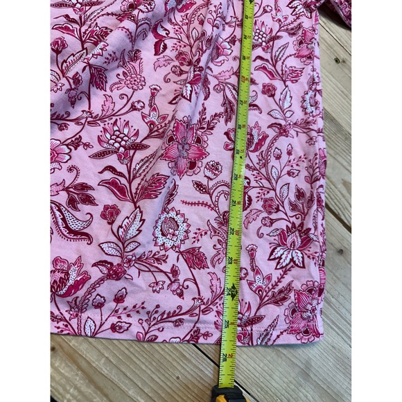 Wonderly Pink Floral Blouse Top Womens Medium‎ Short Sleeve Cottagecore Boho - Picture 6 of 6